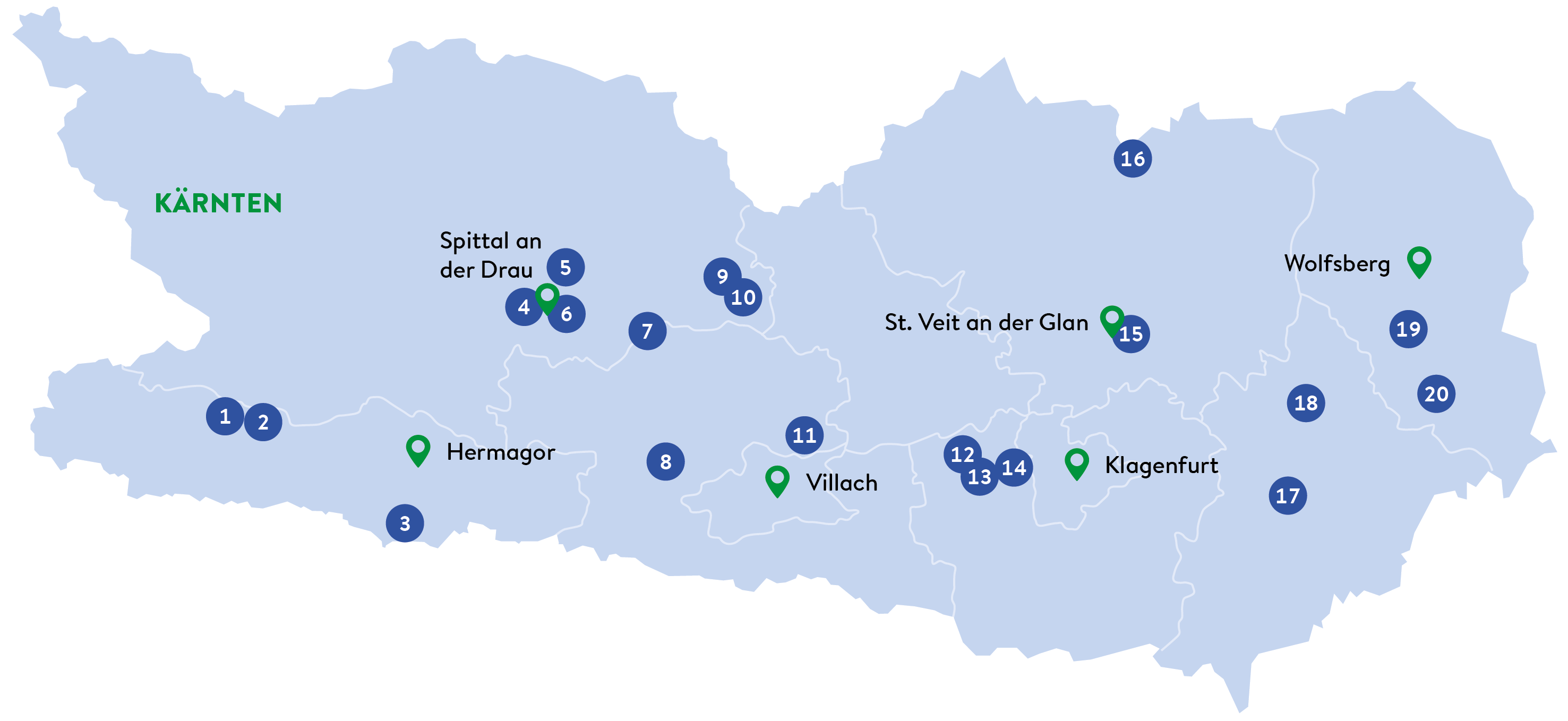 Kärntenkarte mit Plusclub Sommerangeboten